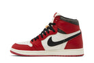 Tênis Air Jordan 1 High Chicago Lost and Found Vermelho detalhe do material