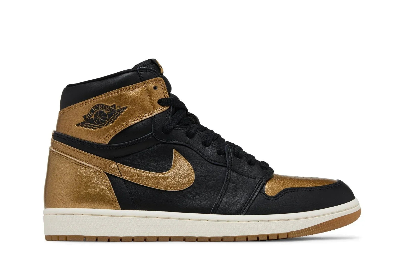 Tênis Air Jordan 1 High Og Black Metallic Gold Preto vista superior