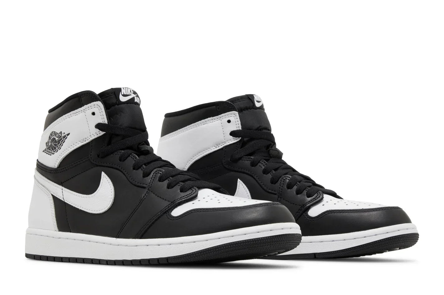 Tênis Air Jordan 1 High OG Black White Preto detalhe do material