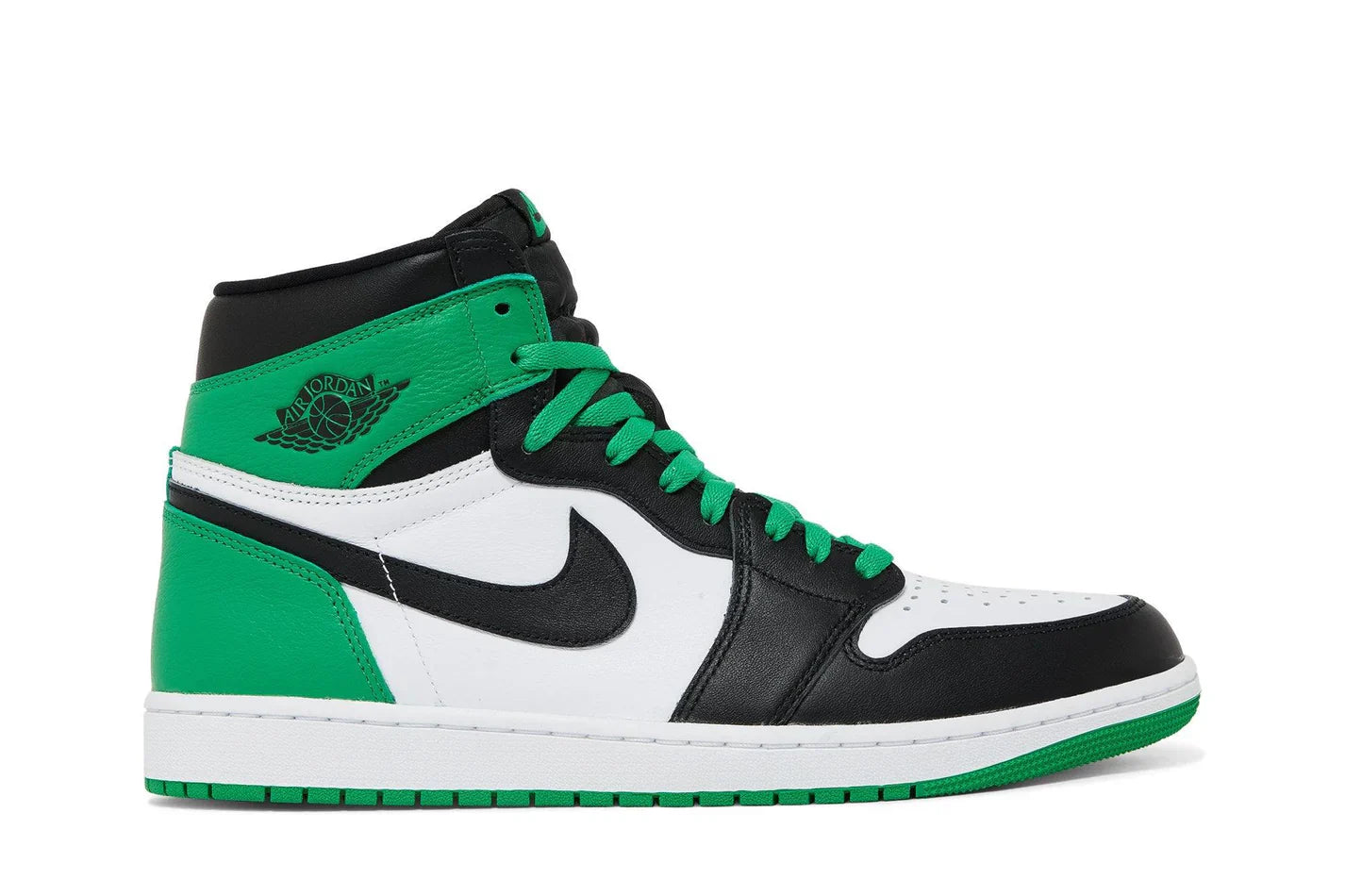 Tênis Air Jordan 1 High OG Lucky Green Verde vista lateral