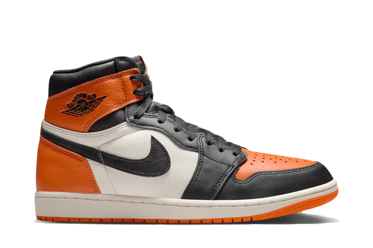 Tênis Air Jordan 1 High OG Shattered Backboard Laranja vista lateral