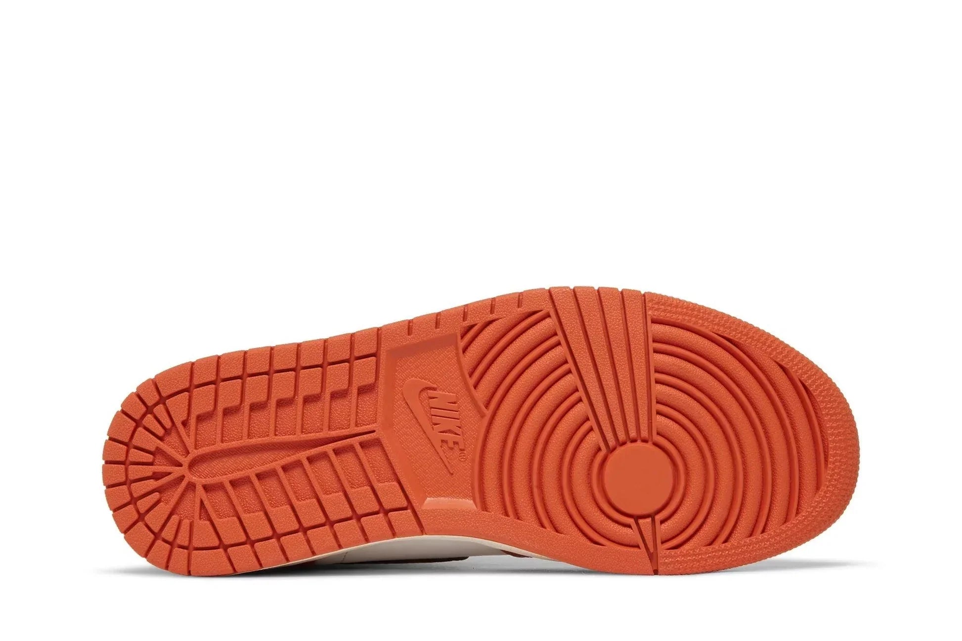 Tênis Air Jordan 1 High OG Starfish Laranja detalhe do solado