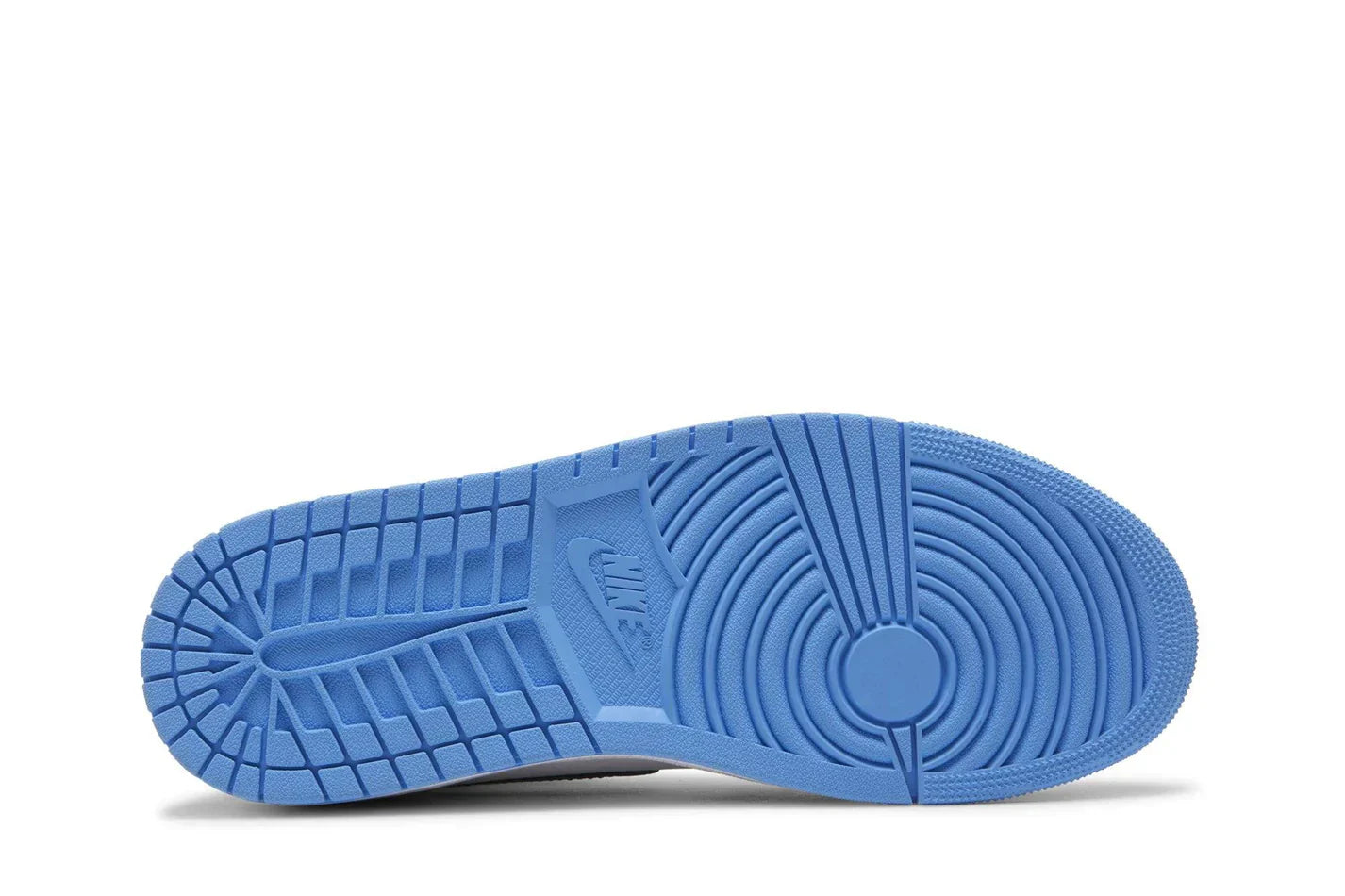 Tênis Air Jordan 1 High OG UNC Toe Azul detalhe do material