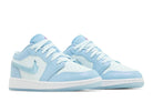 Tênis Air Jordan 1 Low Aquarius Blue Azul detalhe lateral