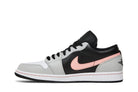 Tênis Air Jordan 1 Low Black Grey Pink Cinza detalhe do material