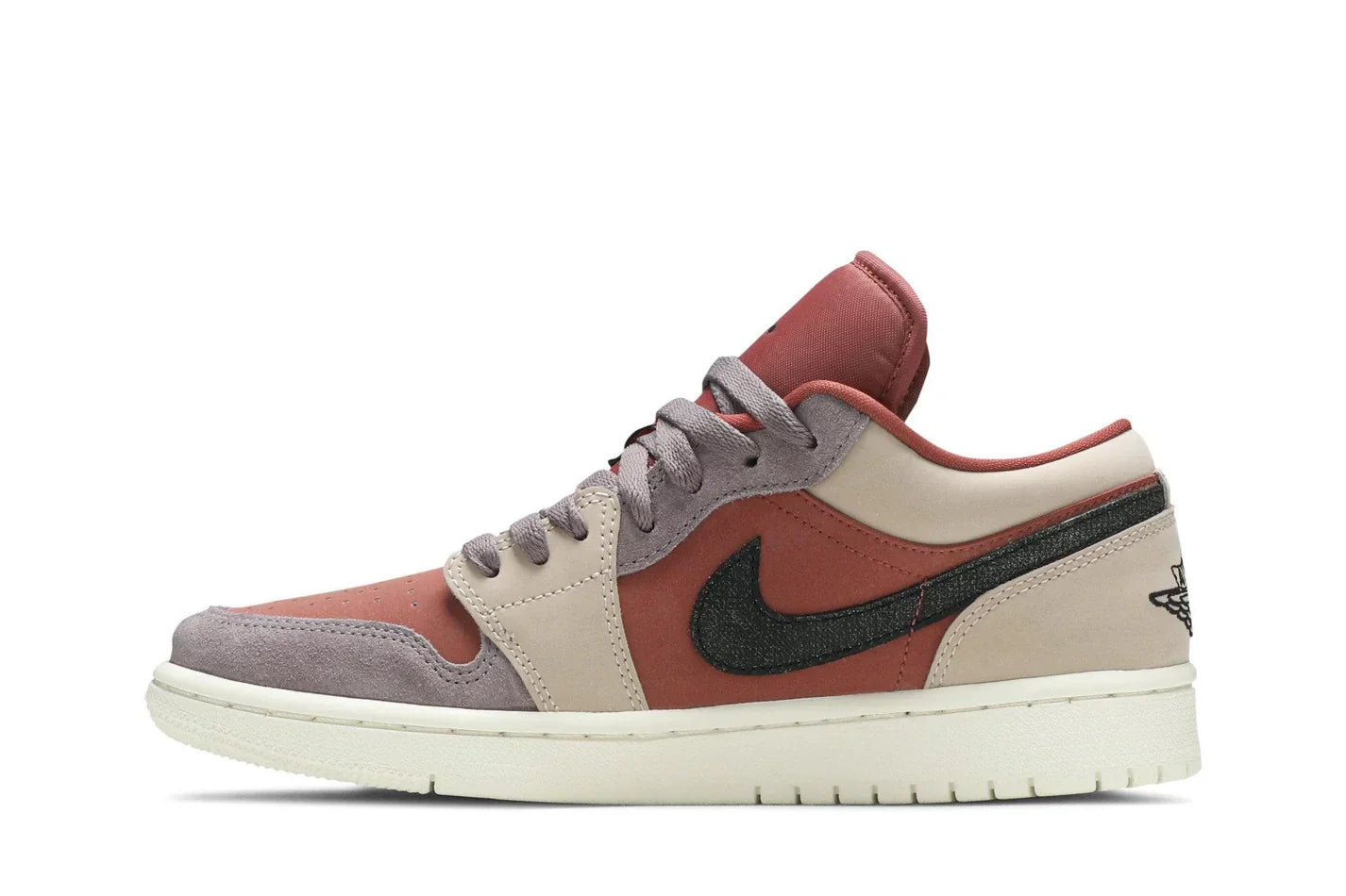 Tênis Air Jordan 1 Low Canyon Rust Colorido detalhe do material