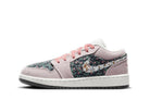 Tênis Air Jordan 1 Low Floral Canvas Rosa detalhe do solado