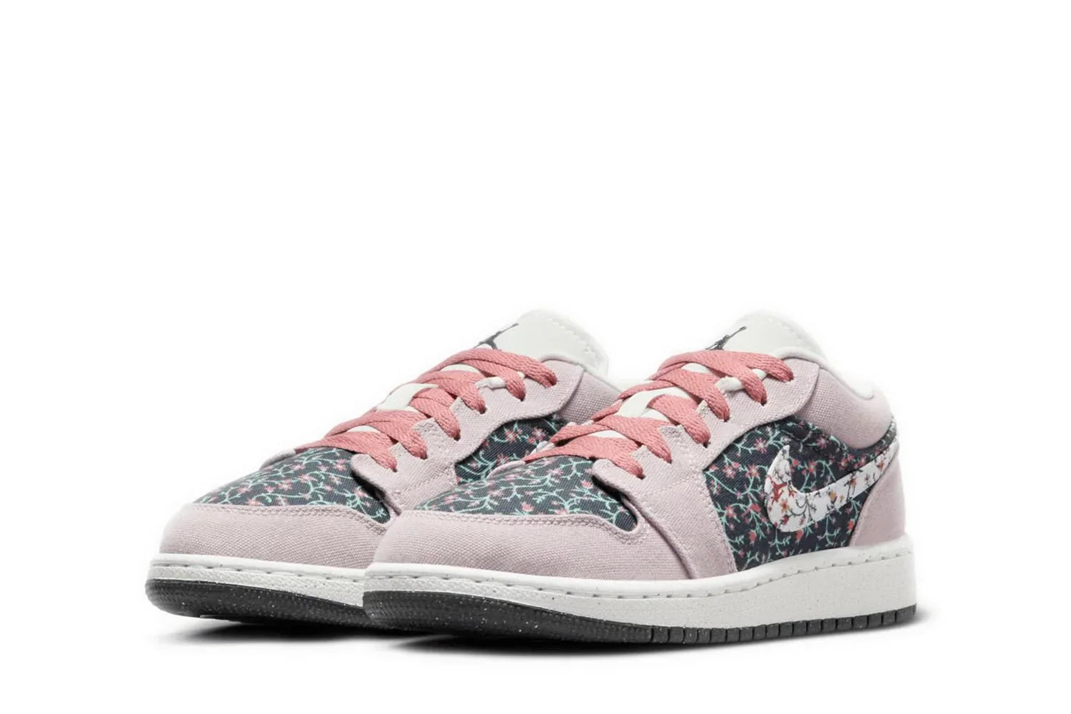Tênis Air Jordan 1 Low Floral Canvas Rosa vista traseira