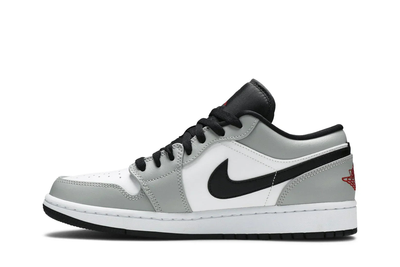 Tênis Air Jordan 1 Low Light Smoke Grey Cinza detalhe do material