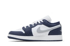Tênis Air Jordan 1 Low Midnight Navy Wolf Grey Azul Marinho vista traseira