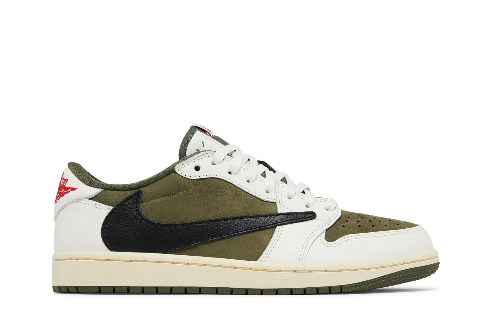 Tênis Air Jordan 1 Low Og Sp x Travis Scott Medium Olive Verde vista superior