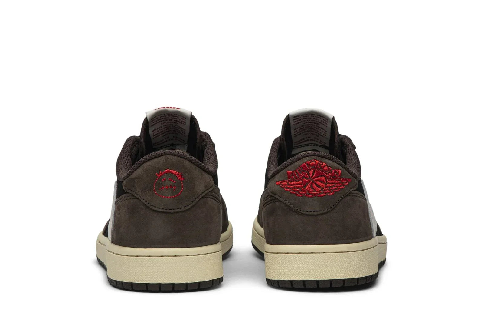 Tênis Air Jordan 1 Low Og Sp x Travis Scott Mocha detalhe do solado