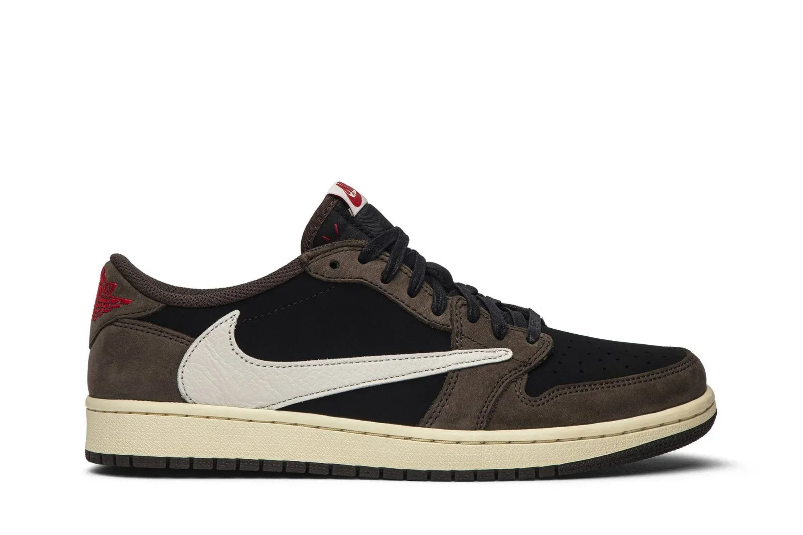 Tênis Air Jordan 1 Low Og Sp x Travis Scott Mocha vista lateral
