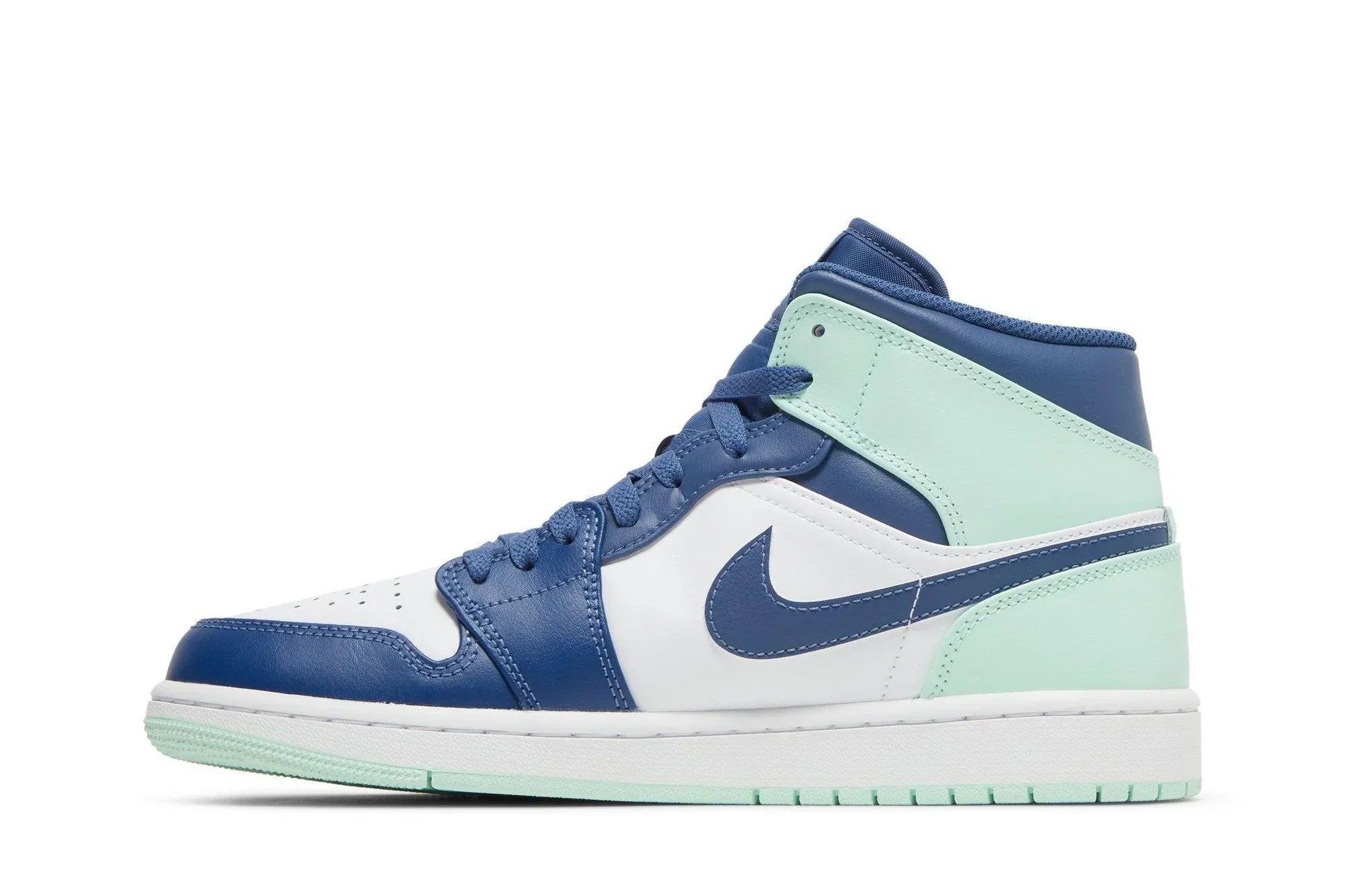 Tênis Air Jordan 1 Mid Aqua Blue Tint Verde vista traseira