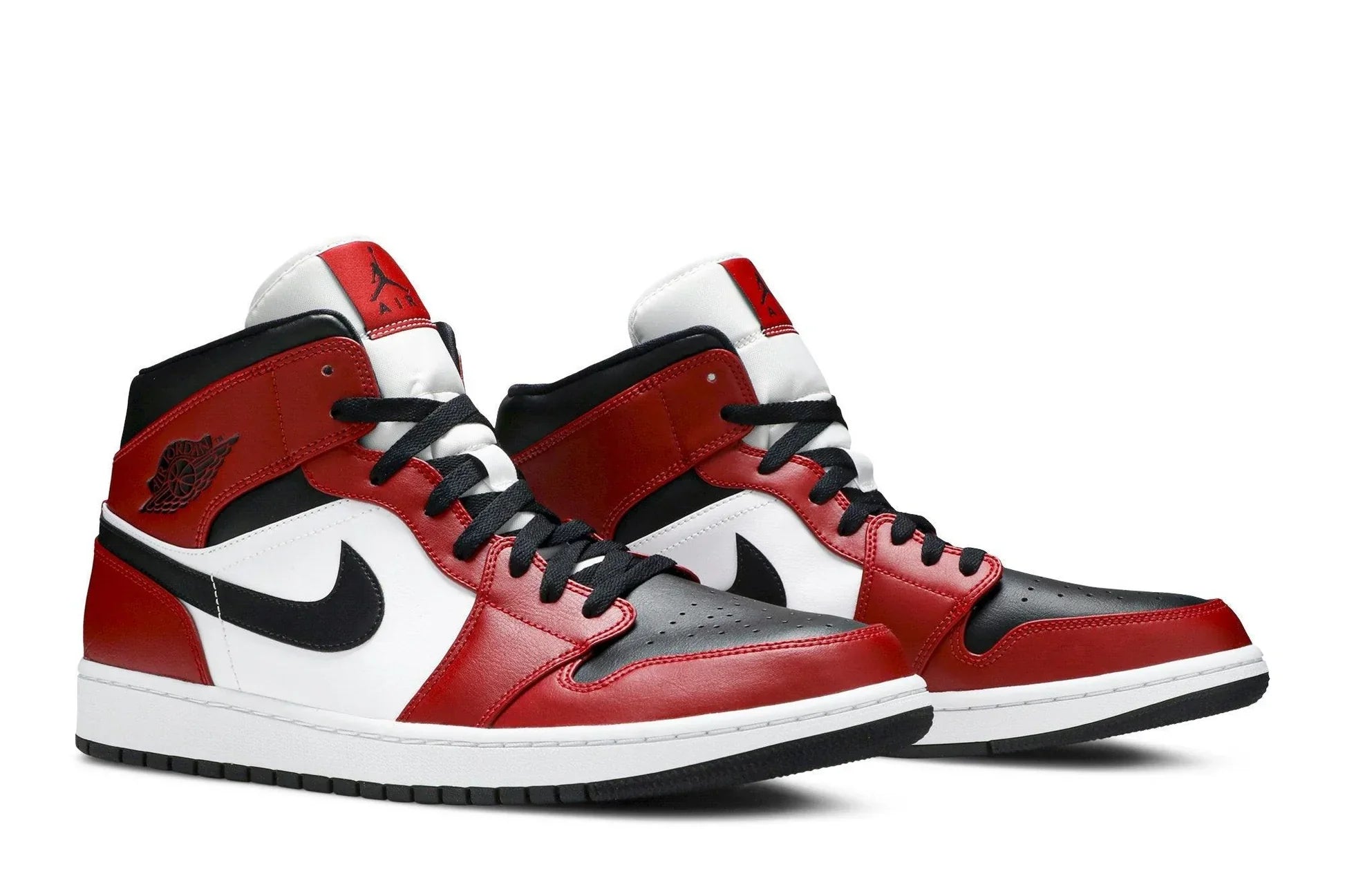 Tênis Air Jordan 1 Mid Chicago Black Toe Vermelho/Preto vista superior