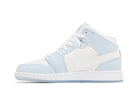 Tênis Air Jordan 1 Mid Glitter Swoosh Azul detalhe do material