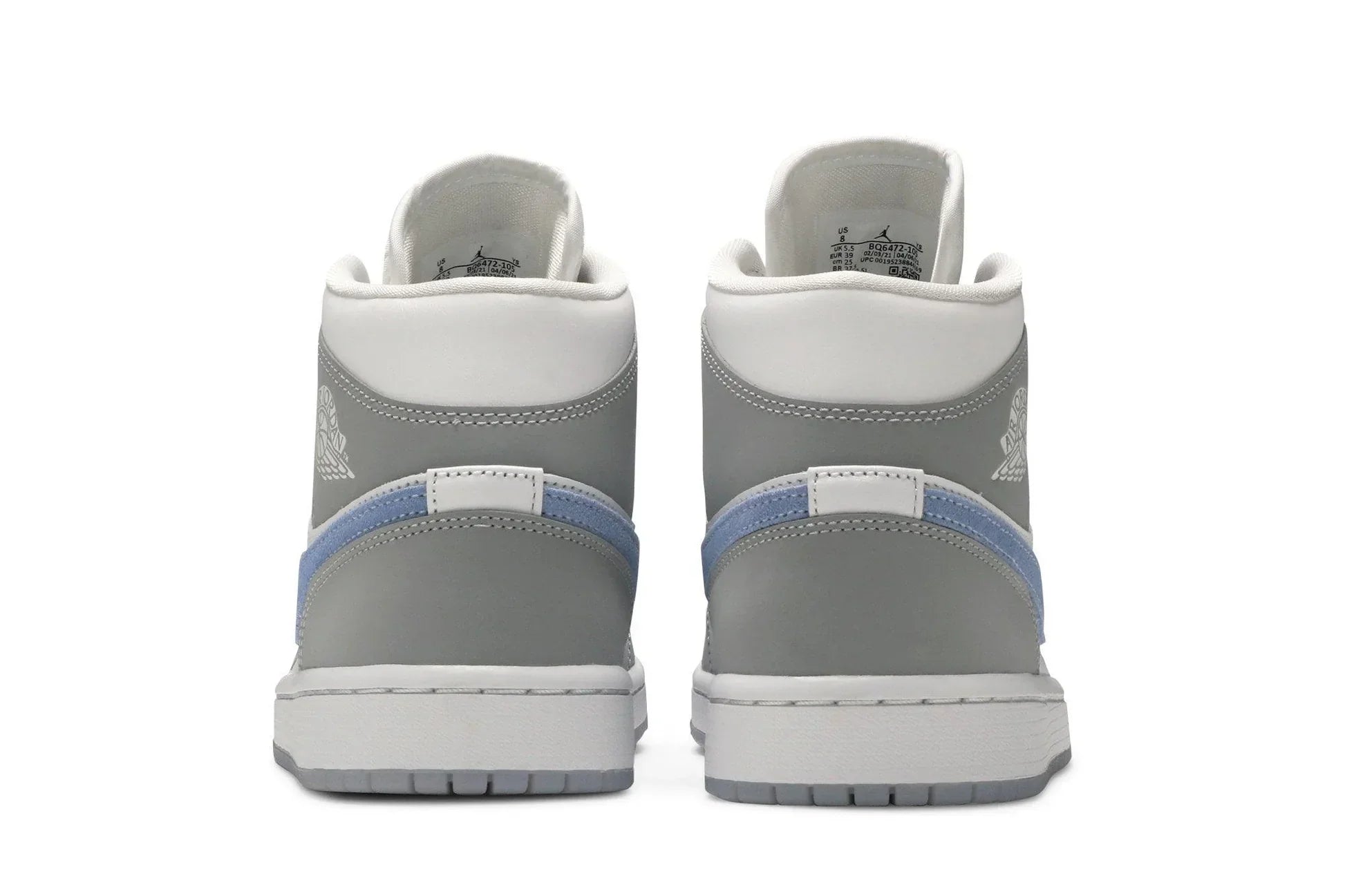 Tênis Air Jordan 1 Mid Wolf Grey Cinza detalhe do solado