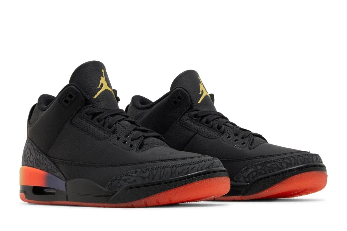 Tênis Air Jordan 3 Retro x J Balvin Rio Preto detalhe do material