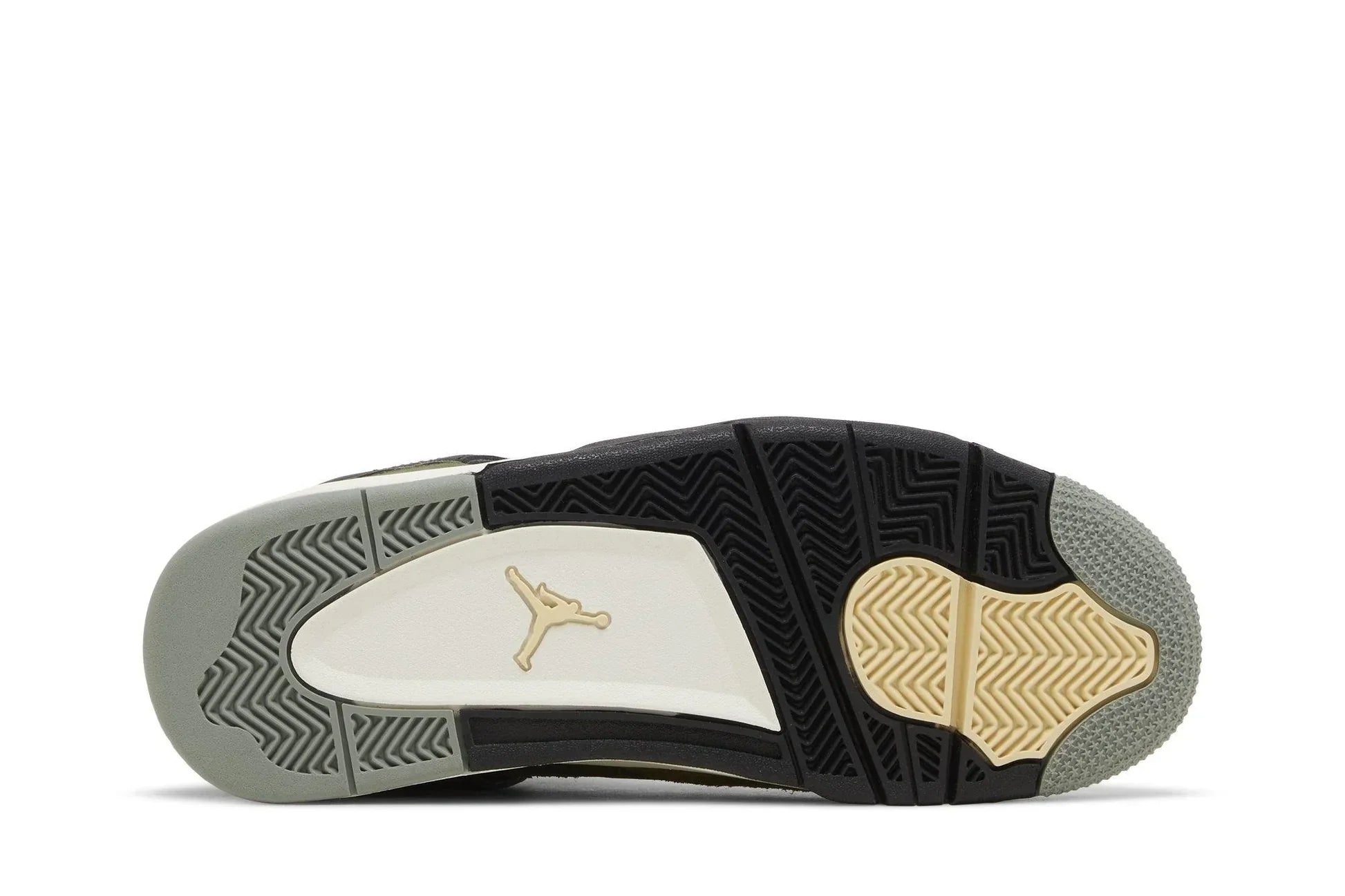 Tênis Air Jordan 4 Craft Medium Olive Verde detalhe do material