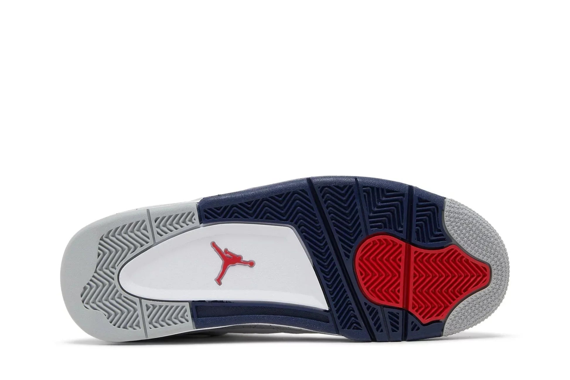 Tênis Air Jordan 4 Midnight Navy Branco/Azul detalhe do material