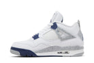 Tênis Air Jordan 4 Midnight Navy Branco/Azul vista traseira