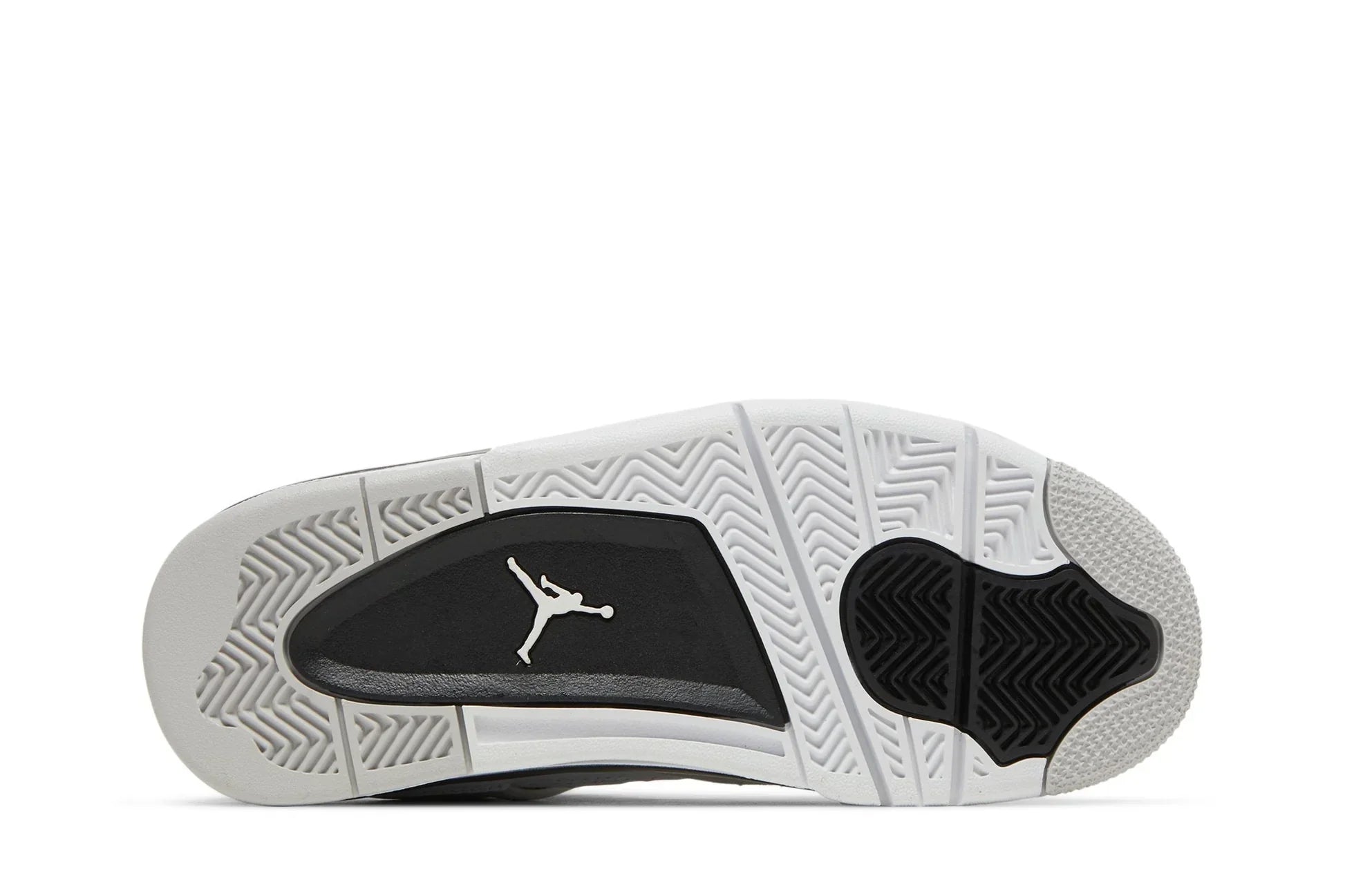 Tênis Air Jordan 4 Retro Military Black Branco detalhe do solado