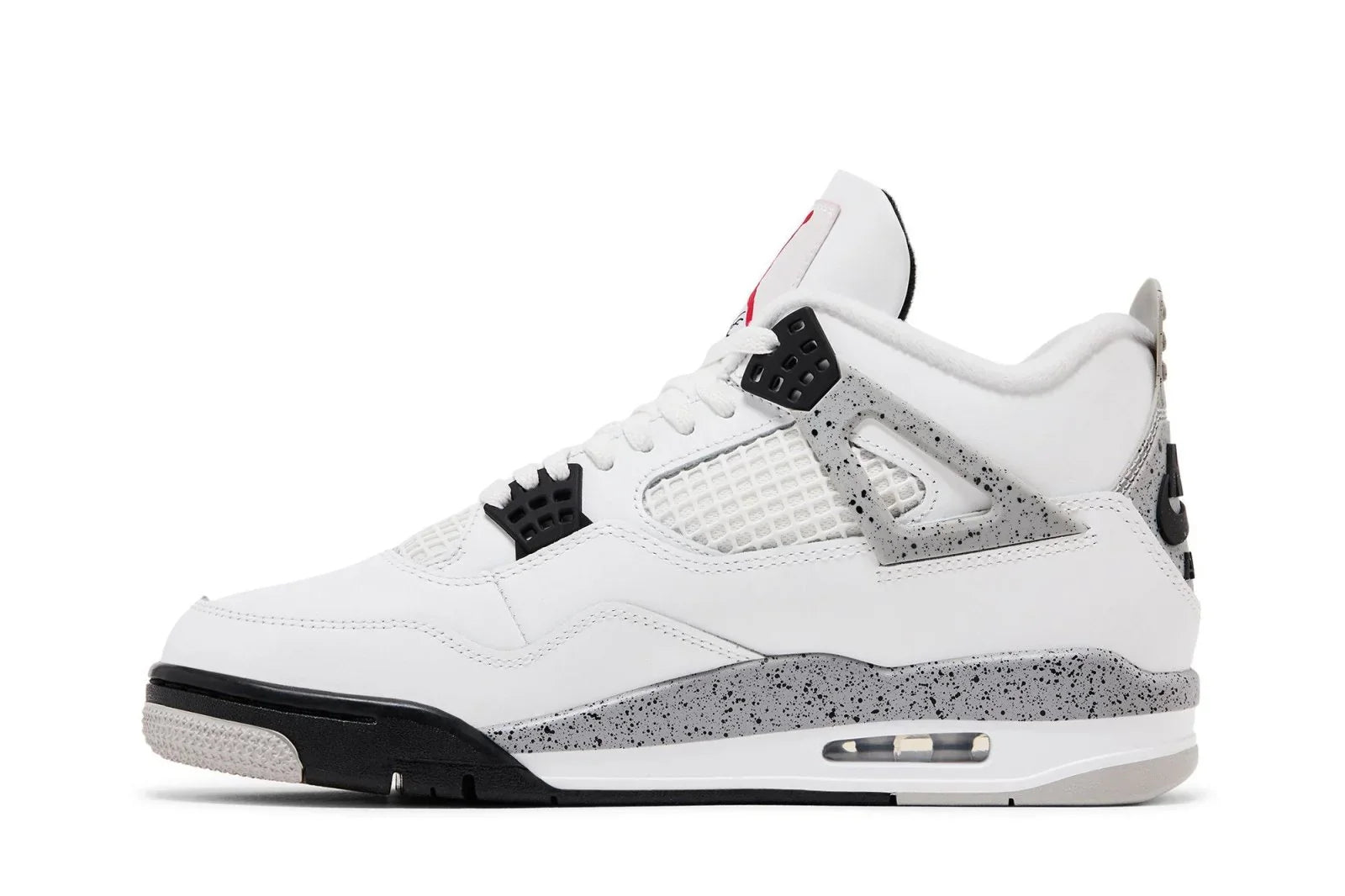 Tênis Air Jordan 4 Retro OG Nike White Cement Couro Branco detalhe lateral
