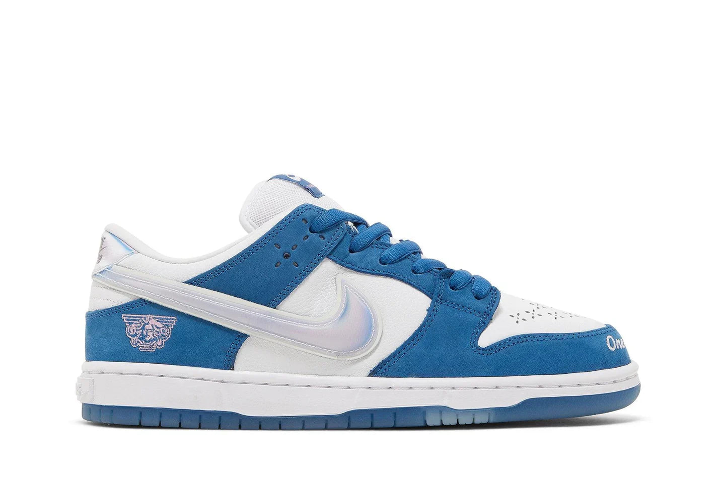 Tênis Born Raised x Nike SB Dunk Low One Block At A Time Azul vista lateral