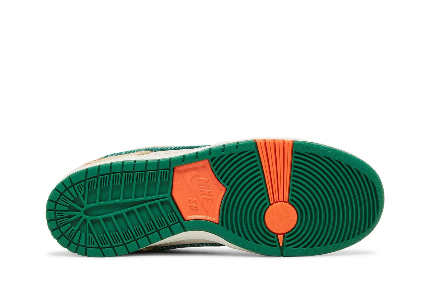 Tênis Jarritos x Nike SB Dunk Low Branco/Verde vista traseira