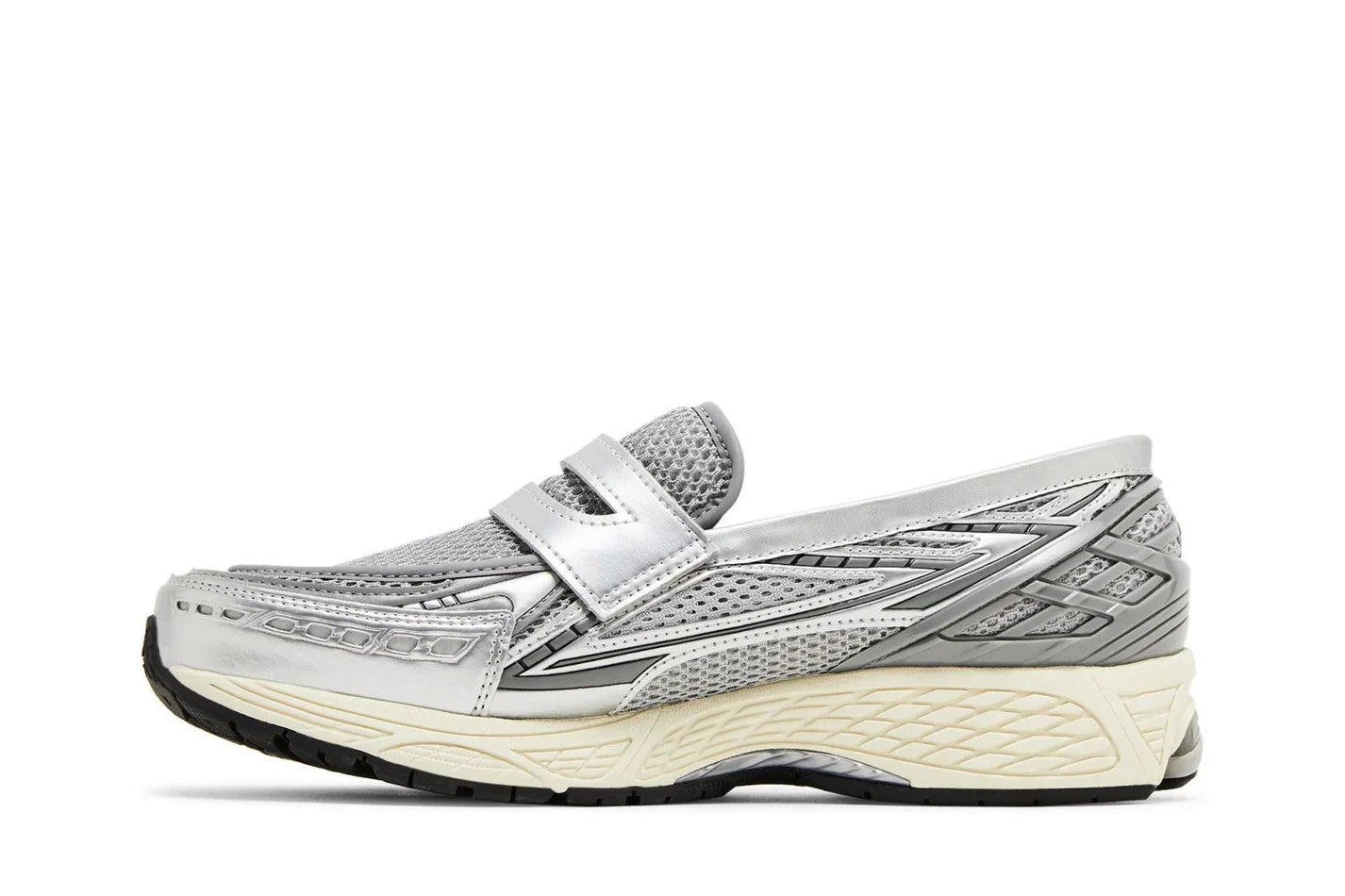 Tênis New Balance 1906L Silver Shadow Grey Mesh Sintético Slip-on Prata detalhe do solado