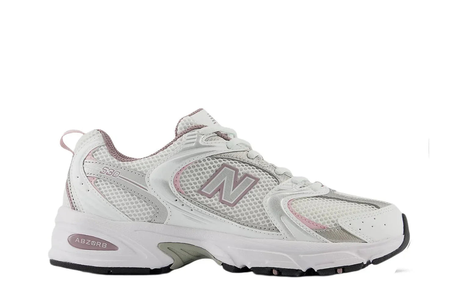 Tênis New Balance 530 Ice Wine Prata vista lateral