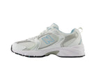 Tênis New Balance 530 White Chrome Blue Branco detalhe do material