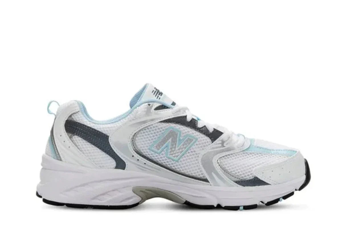 Tênis New Balance 530 White Light Crome Blue Branco vista superior