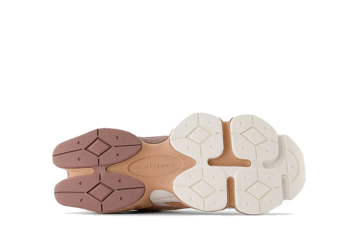 Tênis New Balance 9060 Earth Shadow Flat Taupe Marrom detalhe do material