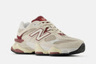 Tênis New Balance 9060 Linen Burgundy Bege vista superior