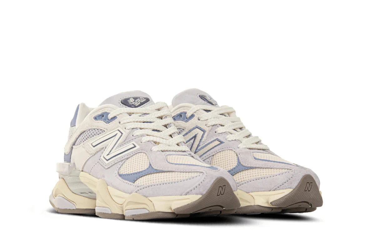 Tênis New Balance 9060 Pearl Grey Linen Azul vista superior