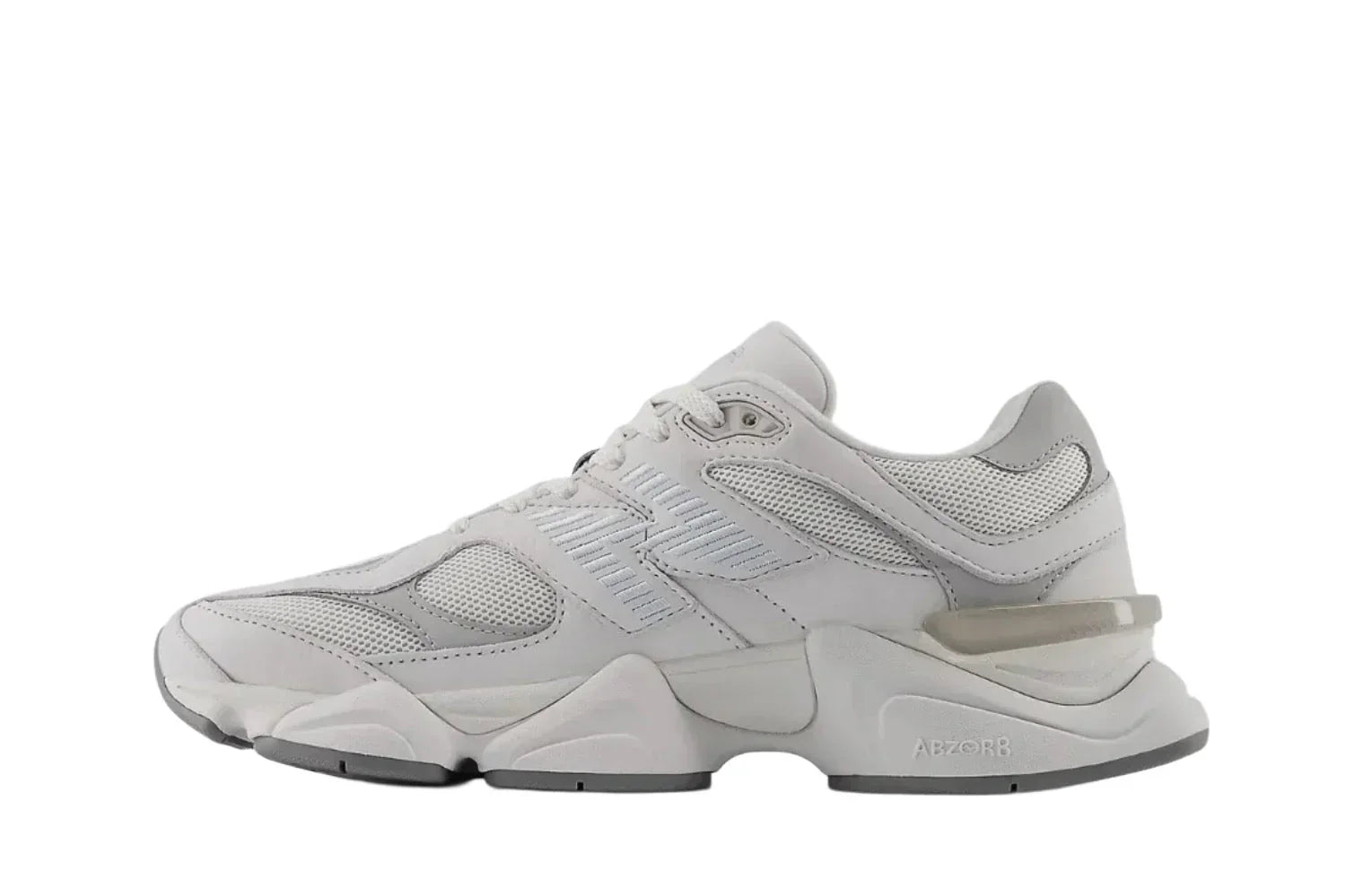 Tênis New Balance 9060 Reflection Raincloud Quarry Blue Bege vista traseira