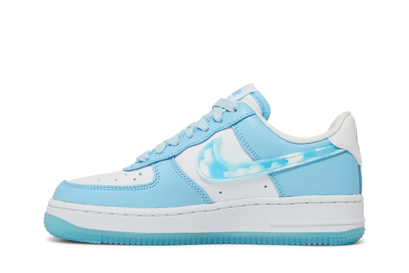 Tênis Nike Air Force 1 Low Nail Art Azul detalhe do material