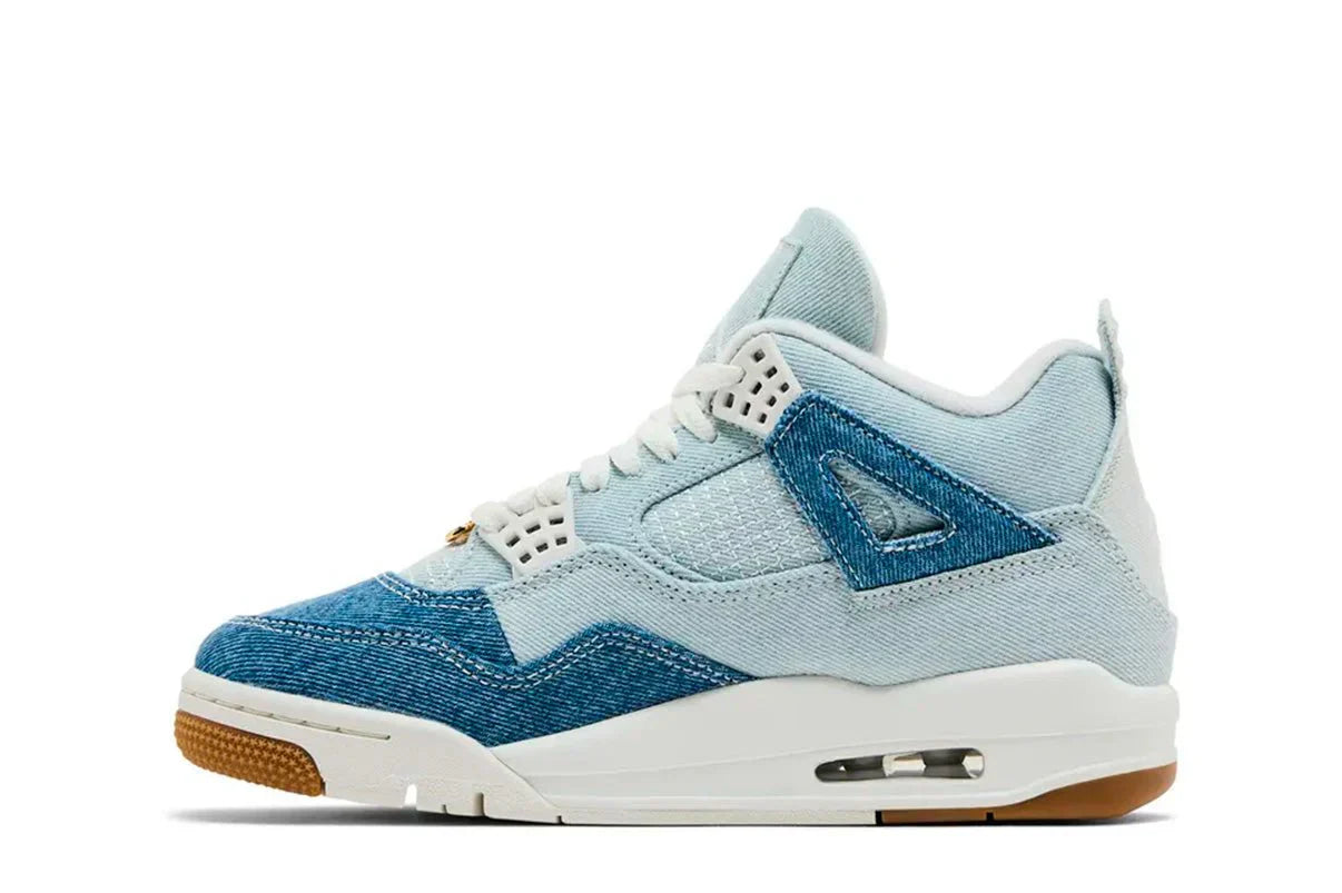 Tênis Nike Air Jordan 4 Retro TEX Worn Blue Denim Azul detalhe lateral