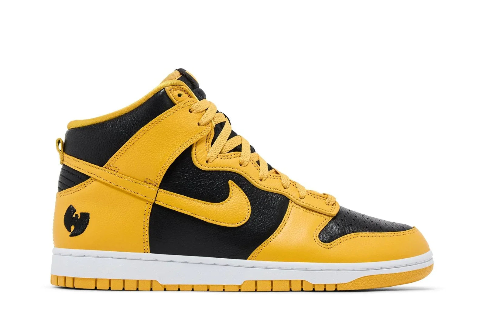 Tênis Nike Dunk High x Wu Tang Clan Black and Pollen Amarelo vista superior