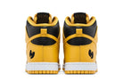 Tênis Nike Dunk High x Wu Tang Clan Black and Pollen Amarelo detalhe do solado