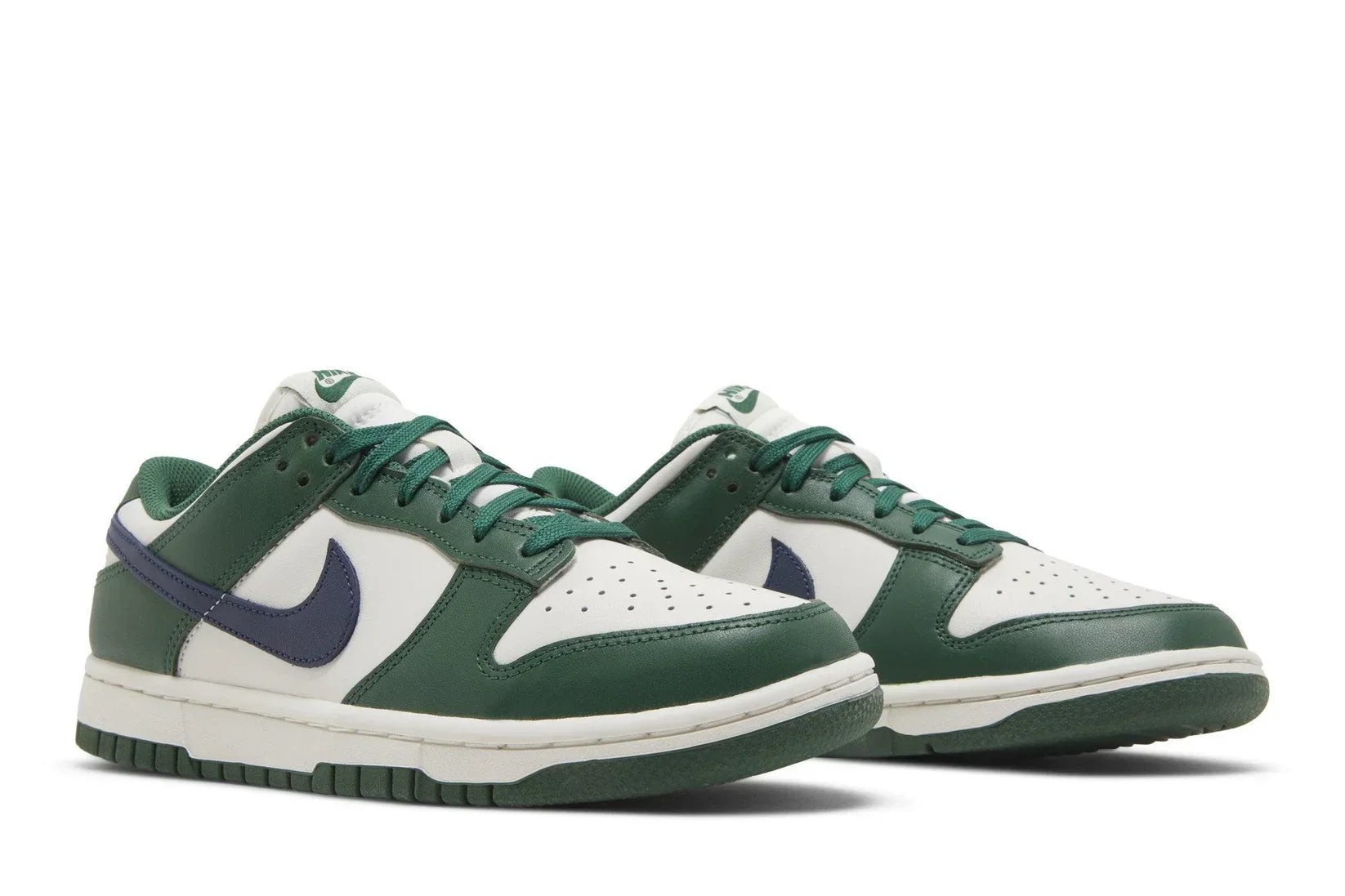 Tênis Nike Dunk Low Gorge Green Midnight Navy Verde detalhe do material