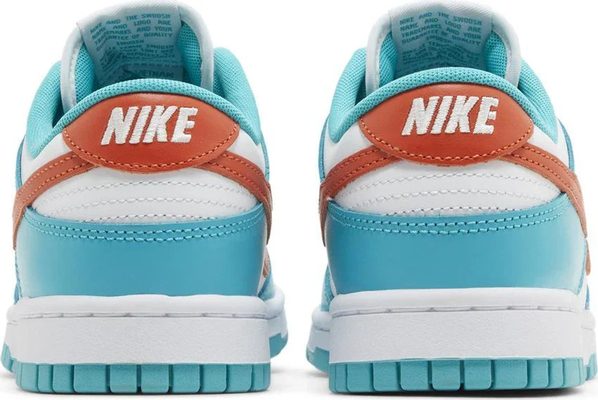 Tênis Nike Dunk Low Miami Dolphins Azul vista traseira