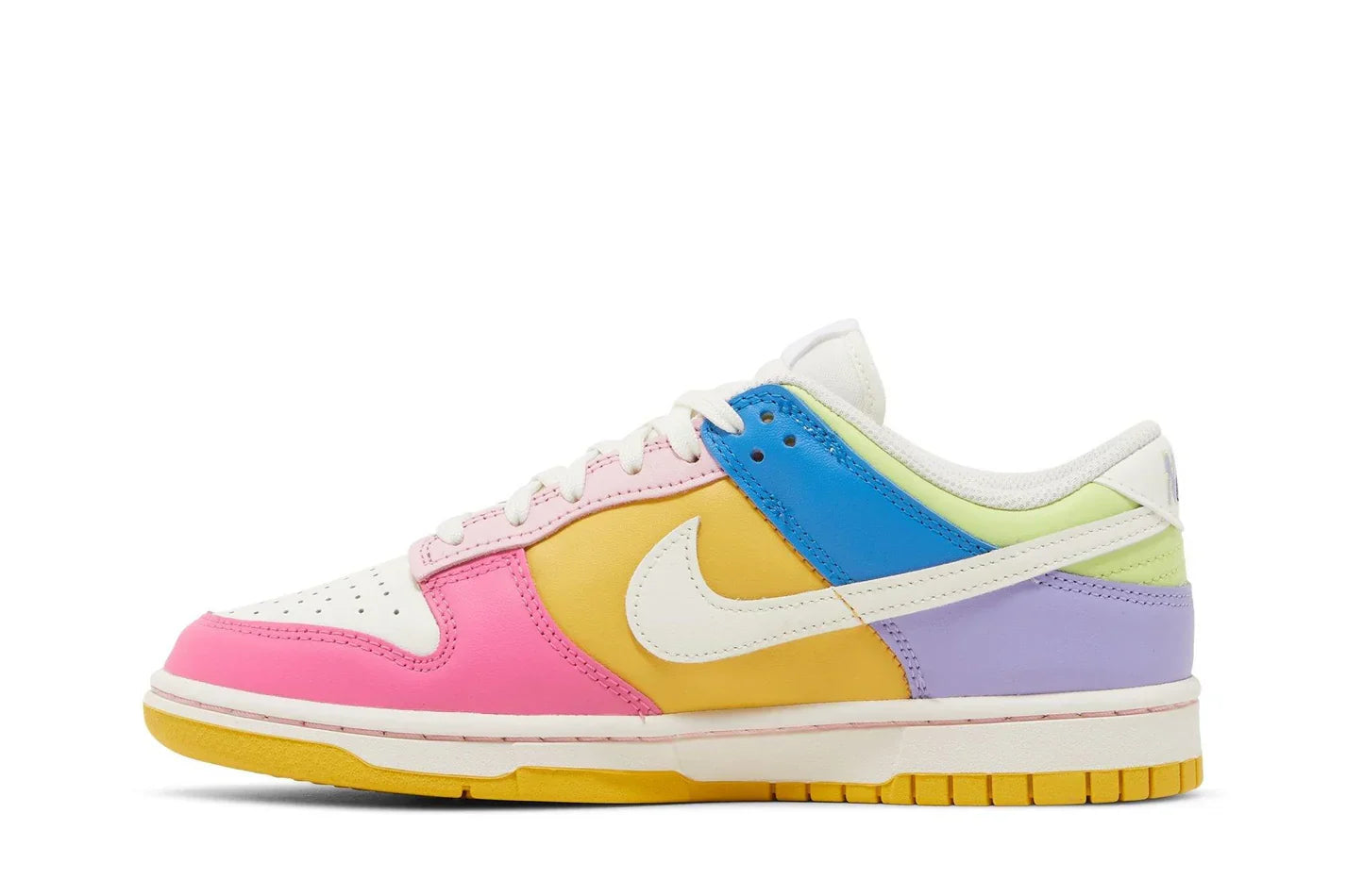 Tênis Nike Dunk Low Multi-Color Colorido detalhe do material