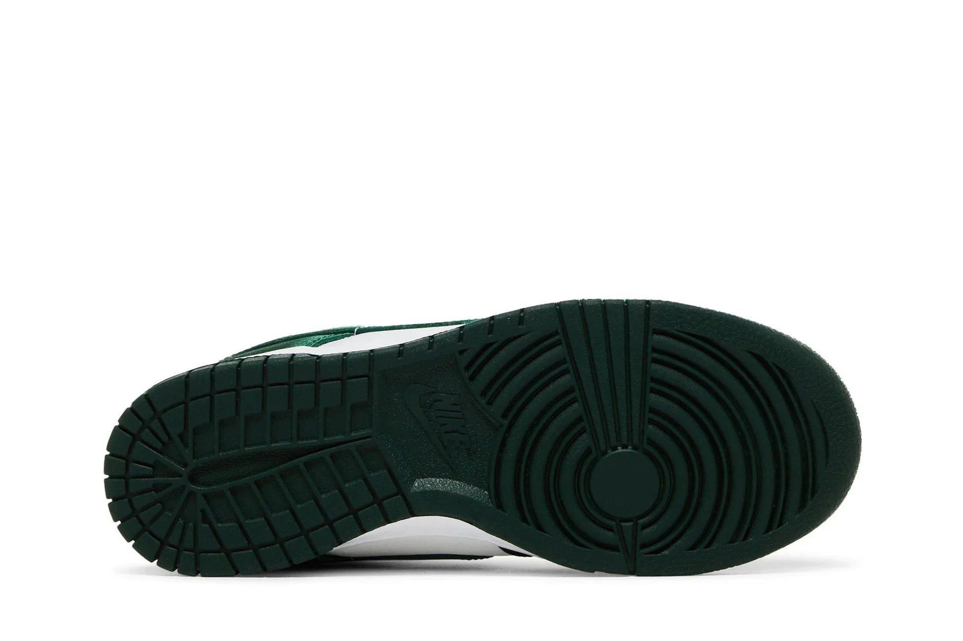 Tênis Nike Dunk Low Satin Green Verde detalhe do solado