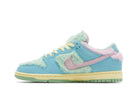 Tênis Nike Dunk Sb x Verdy Visty Azul detalhe do material