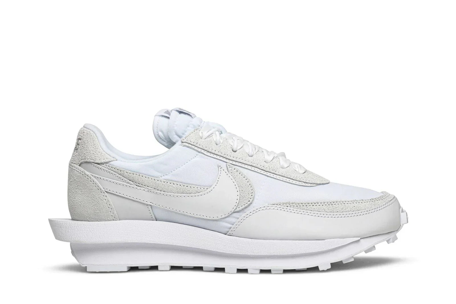 Tênis Nike LD Waffle x Sacai White Nylon Branco vista superior