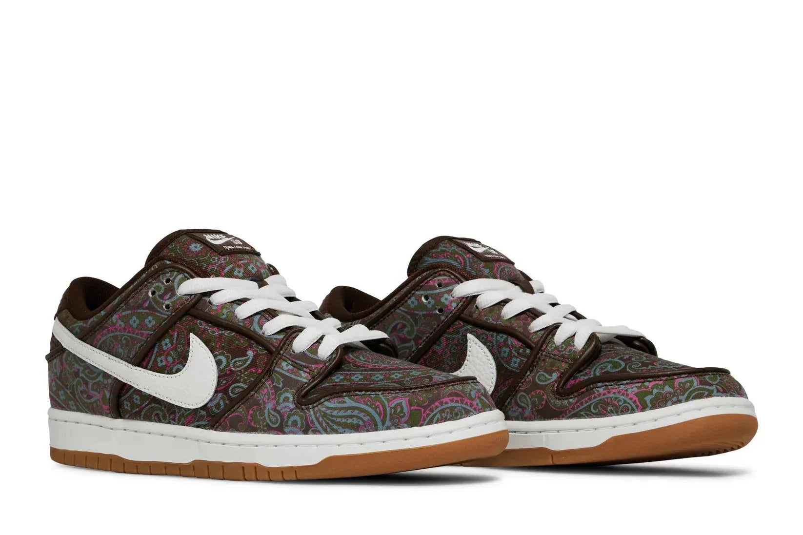 Tênis Nike SB Dunk Low PRM Paisley Brown Marrom detalhe lateral