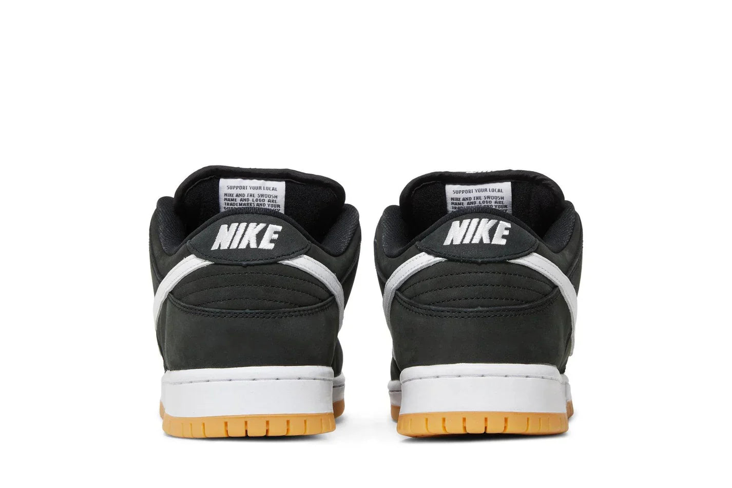 Tênis Nike SB Dunk Low Pro ISO Black Gum Preto vista traseira