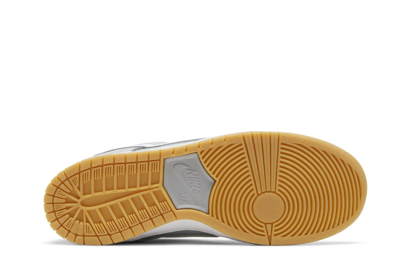 Tênis Nike SB Dunk Low Pro ISO Grey Gum Cinza detalhe do material